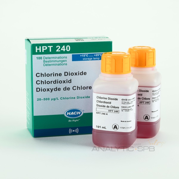 Набор реагентов Hach HPT240 для двуокиси хлора 0,02–0,50 мг/л