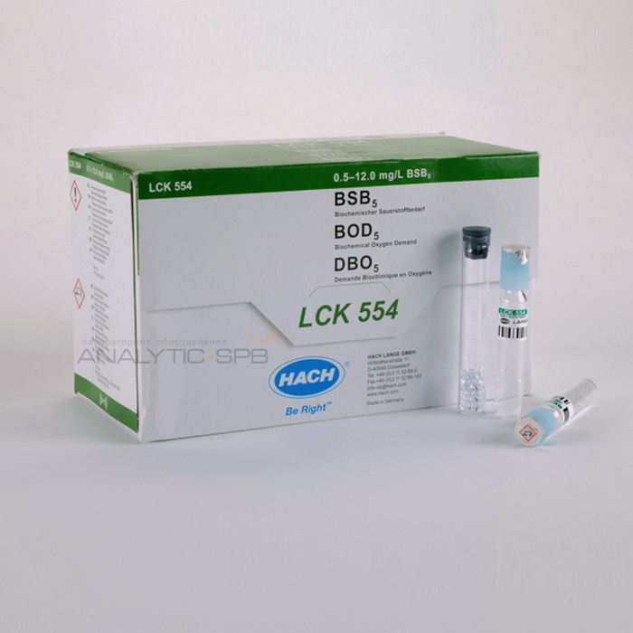 Кюветный тест Hach LCK554 для определения БПК5 0,5-12,0 мг/л O<sub>2</sub>