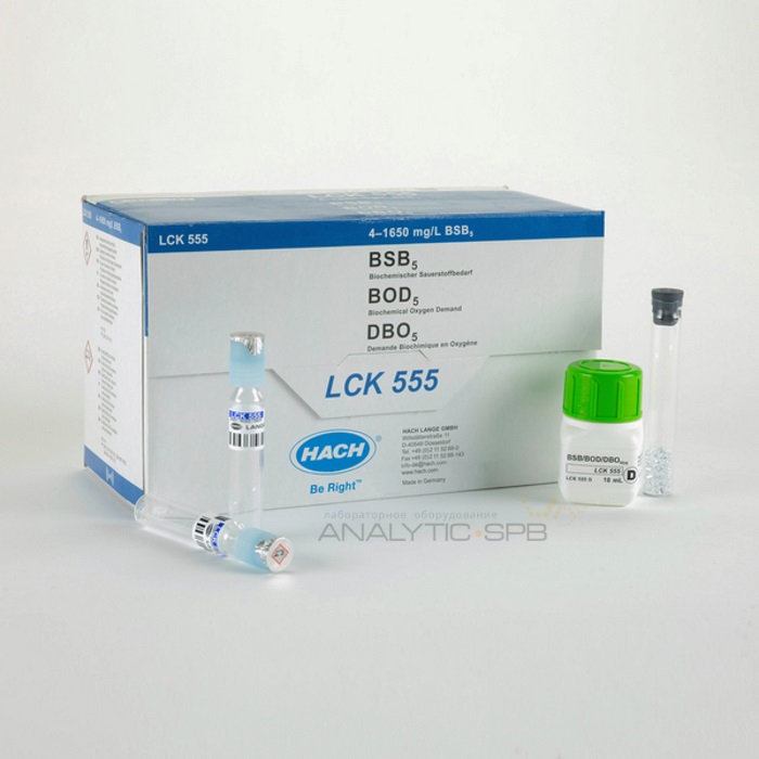 Кюветный тест Hach LCK555 для определения БПК5 4-1650 мг/л O<sub>2</sub>