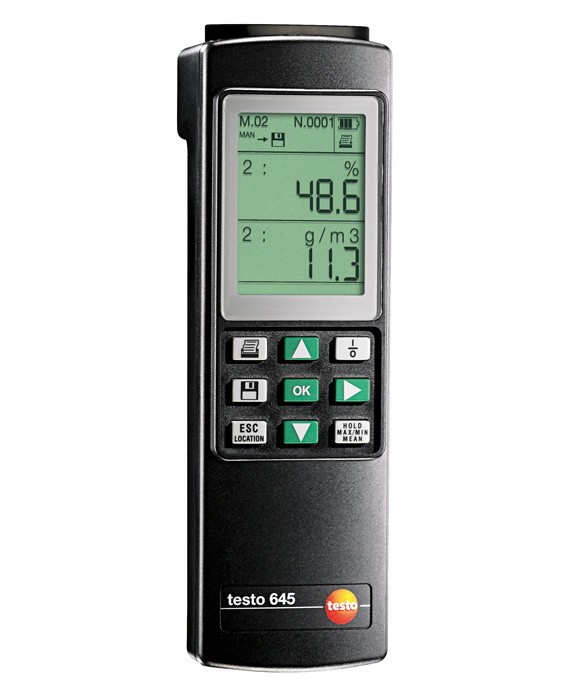 Промышленный термогигрометр Testo 645, термопары типа K/J/S, датчики NTC/Pt100/влажности